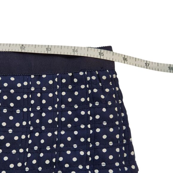 J. Crew Pleated Skirt Navy White Polka Dot Ribbon Waistband Women's Size 8 - Picture 9 of 10